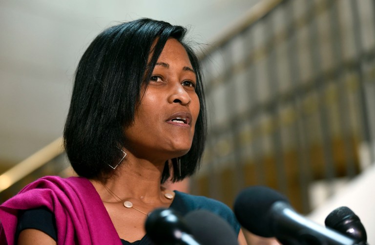 State Department lawyers asked a federal judge on Tuesday to limit the extent to which Clinton and her aides can be questioned. That request came in reaction to a suit filed by Judicial Watch, a conservative legal organization seeking to question eight top Clinton aides, including Cheryl Mills. (AP Photo/Susan Walsh)
