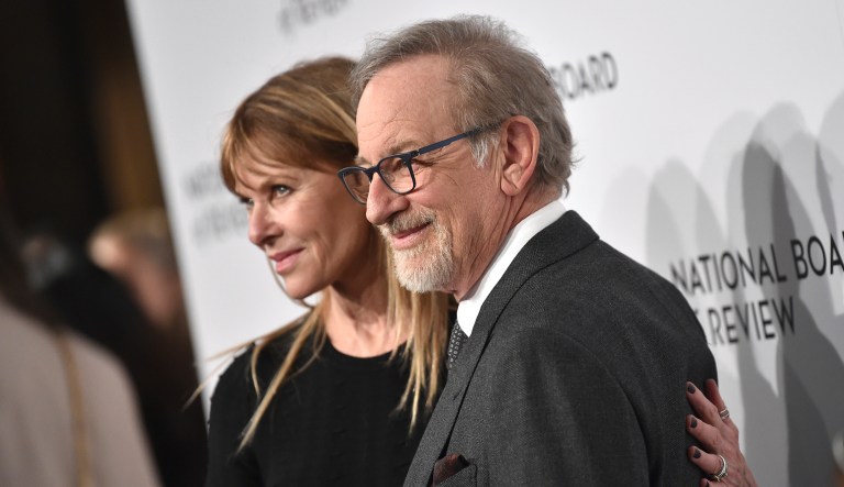 Director Steven Spielberg and his wife, actress Kate Capshaw, announced Tuesday they have donated a half-million dollars to the March For Our Lives campaign advocating for stricter gun control laws. (Photo by Evan Agostini/Invision/AP)