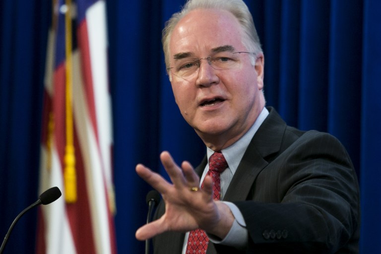 In an appearance at the Heritage Foundation in Washington, Rep. Tom Price said he hoped to balance the budget sooner than Paul Ryan did in the budgets he wrote and to work with the newly Republican-run Senate to put legislation in front of the president. (Graeme Jennings/Examiner)