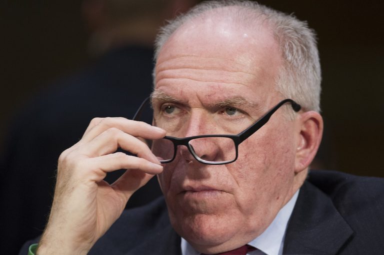 CIA Director John Brennan testifies on Capitol Hill in Washington, Tuesday, Jan. 10, 2017, before the Senate Intelligence Committee hearing on Russian Intelligence Activities. (AP Photo/Cliff Owen)