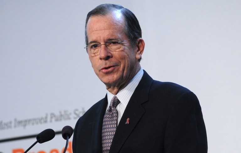 Retired Adm. Michael G. Mullen, former chairman of the Joint Chiefs of Staff, said retired Lt. Gen. Mike Flynn's behavior on the campaign trail makes him question Flynn's suitability for the national security adviser post. (Photo by Diane Bondareff/Invision/AP Images)