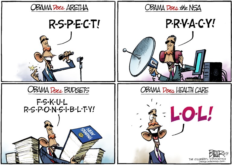 Editorial cartoon: Obama the singer