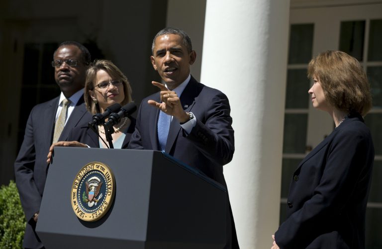 President Obama announces the nomination of three potential judges to the D.C. Circuit Court of Appeals,ÃÂ in the Rose Garden of the White House in Washington on June 4. (AP Photo/Evan Vucci)