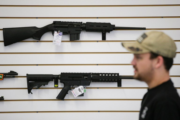 Adam Lanza used a Bushmaster AR-15 rifle in the Sandy Hook Elementary School shootings on Dec. 14, 2012. (AP Photo/Jae C. Hong)