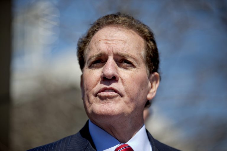 Rep. Phil Gingrey, R-Ga., shown here announcing his Senate bid on March 27, leads a new GOP primary poll. (AP Photo/David Goldman)