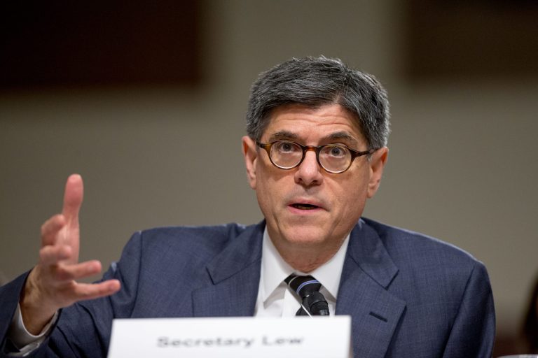 JackÂ Lew said in a letter to lawmakersÂ that he would issue 