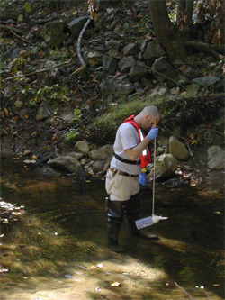 Water quality sampling in Paint Creek in Montgomery County. (Photo: U.S. Geological Survey website)