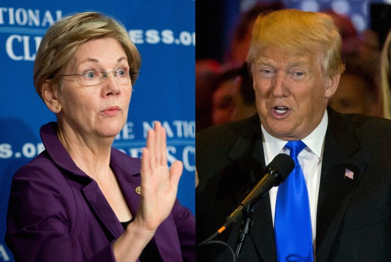 The Donald Trump-Elizabeth Warren Twitter war continued late into Friday night. (AP Photos)
