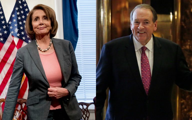 Former Arkansas Gov. Mike Huckabee is asking whether House Minority Leader Nancy Pelosi is 