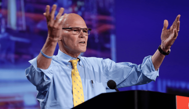 James Carville speaks at the annual U.S. Conference of Mayors meeting, Monday, June 26, 2017, in Miami Beach, Fla. (AP Photo/Lynne Sladky)