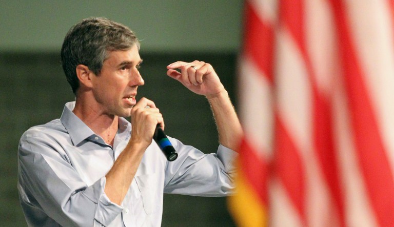 Democratic U.S. Senate candidate Beto O'Rourke speaks to a crowd that gathered at a rally at the McAllen Convention Center on Saturday, Oct. 13, 2018, in McAllen, Texas.