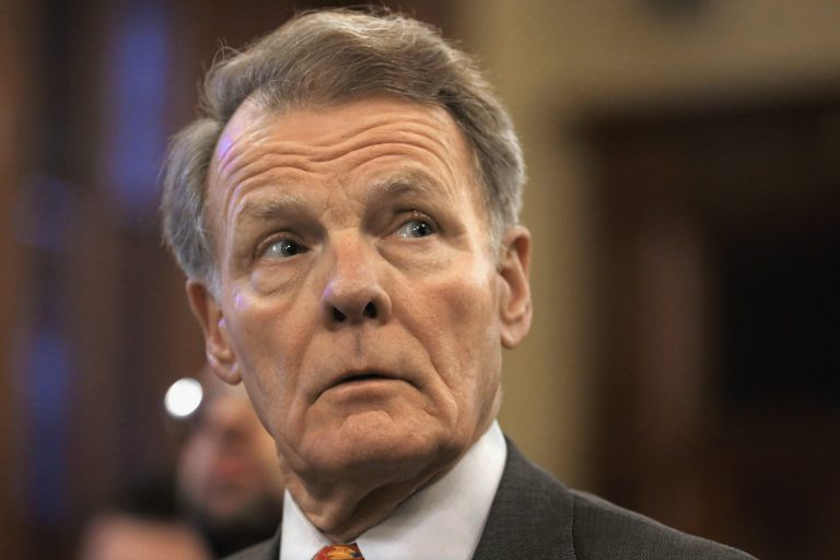 Illinois House Speaker Michael Madigan, D-Chicago, listens to lawmakers during a House committee hearing at the Capitol in Springfield, Ill. Faced with an expected $3 billion budget hole from an expiring income tax increase, Illinois lawmakers are grappling with whether to raise taxes to avoid major cuts to schools and social services next year.  (AP Photo/Seth Perlman, File)