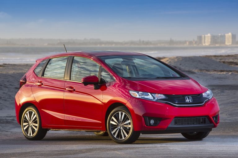 This undated photo provided by Honda shows the 2015 Honda Fit. Honda is recalling 12,000 Fit subcompacts to replace the steel front bumper beams so the cars are more crash-resistant. (AP Photo/Honda)