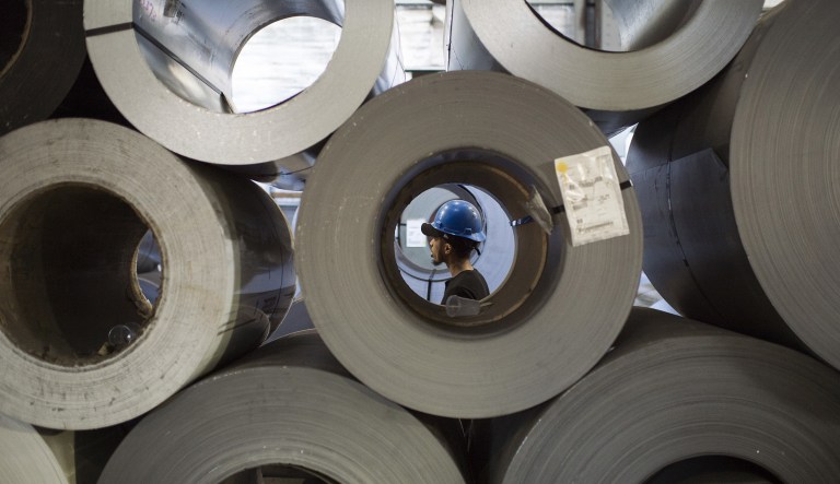 President Trump's plan to slap a 25 percent tariff on steel imports could drive up the cost for oil and natural pipelines. (Joe Lamberti/Camden Courier-Post via AP)