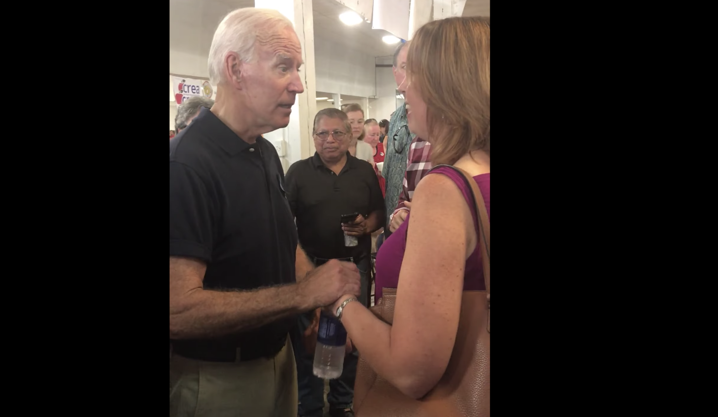 ‘You need to ask first’: Iowa teacher blasts Biden for grabbing her hands when she asked him a question