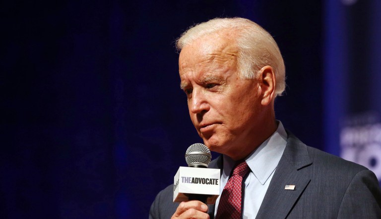 Democratic presidential candidate Joe Biden speaks at an LGBTQ Presidential Forum in the Sinclair Auditorium on the Coe College campus in Cedar Rapids, Iowa, Friday, Sept. 20, 2019.