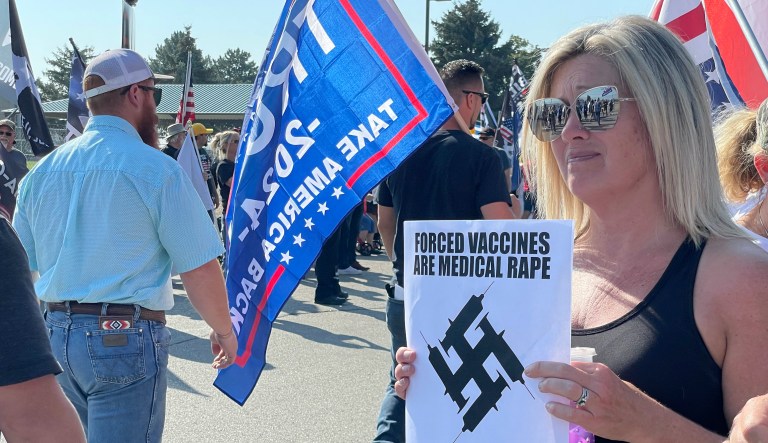 ‘Smell my hair’: Hundreds of protesters greet Biden in Idaho