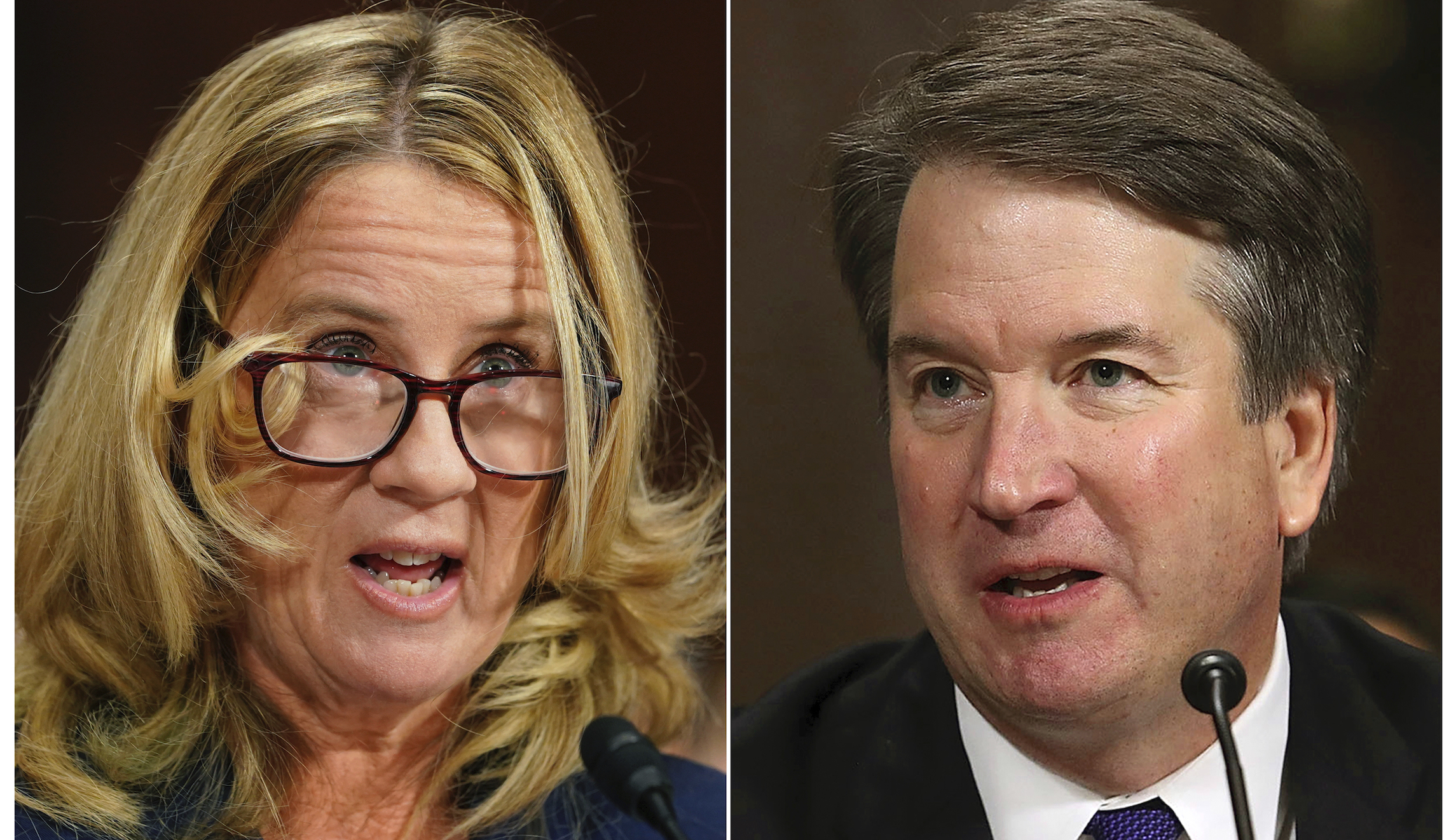 Protesters dressed as handmaids blare Blasey Ford testimony at Kavanaugh dinner