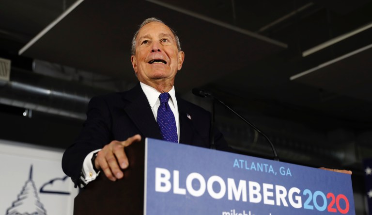 Giddy campaign staff put Bloomberg’s face on a meatball and batteries in his mouth