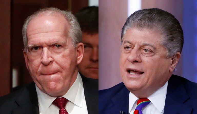 Former CIA Director John Brennan (left) and Andrew Napolitano (right) are shown.