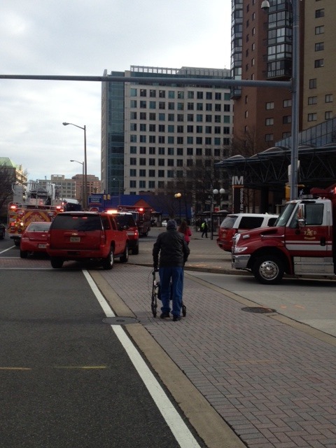 The scene at Ballston Metro Station soon after the incident. (Photos by Brian Kalish.)
