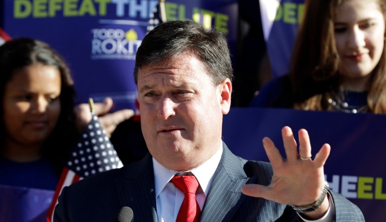Ahead of first Indiana primary debate, Rep. Todd Rokita trains his fire on third-place ‘tax-hike Mike Braun’