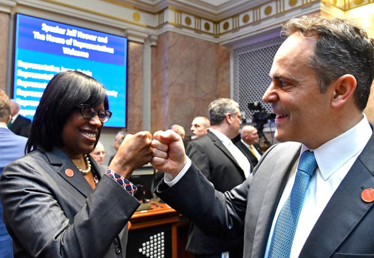 Republican Kentucky Governor Matt Bevin hopes his state becomes the 27th to pass right-to-work legislation in the U.S. (AP Photo/Timothy D. Easley)