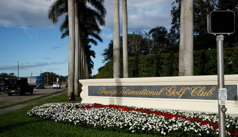 President Trump took a trip from Mar-a-Lago to the Trump International Golf Club in West Palm Beach, Fla., on Saturday morning. According to one count, this means Trump has spent 100 days at one of his golf courses since taking office. (AP Photo/Evan Vucci)