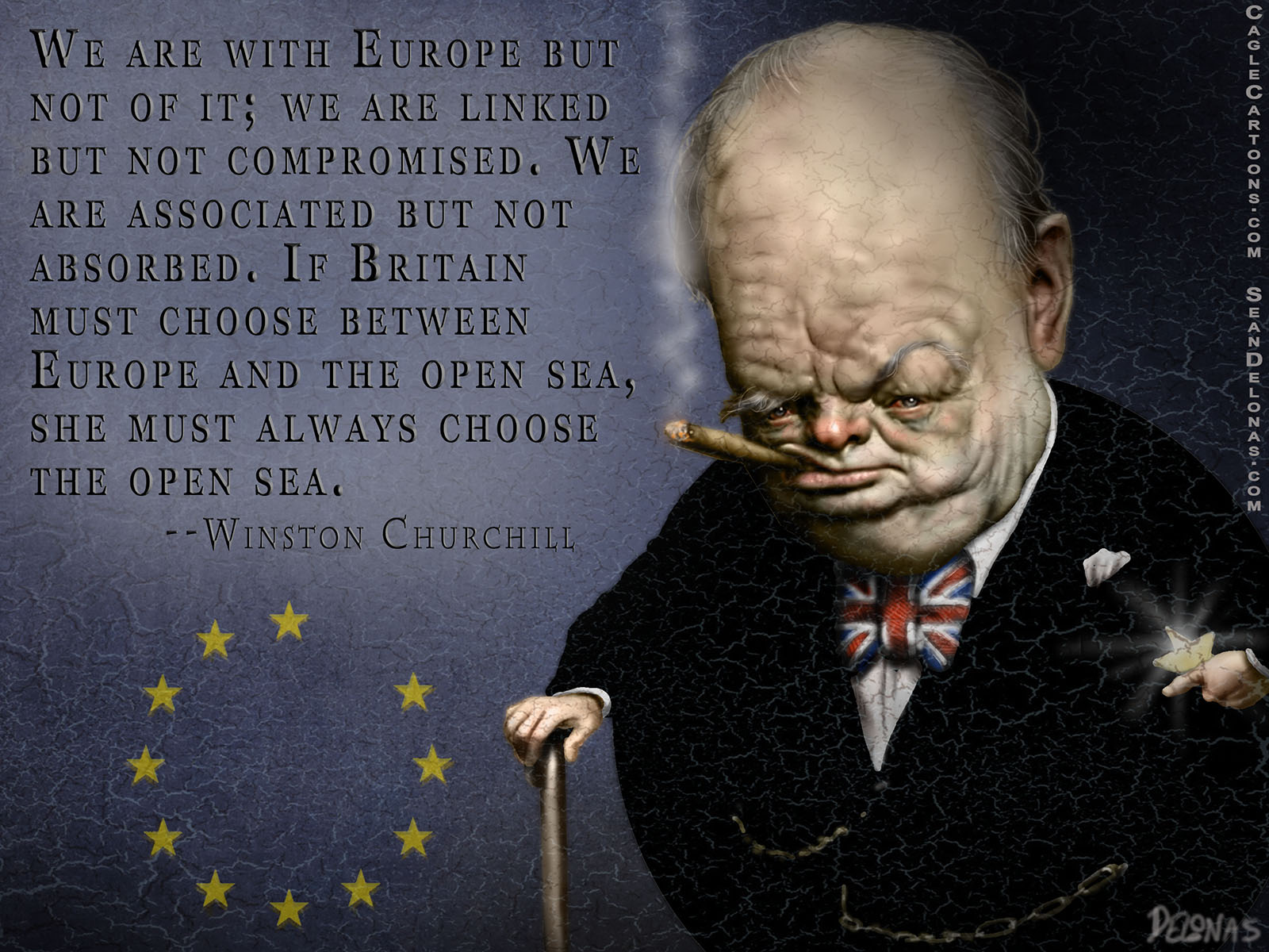 Editorial cartoon: Choosing between Europe and the sea
