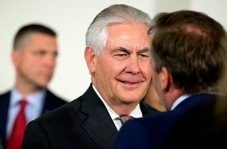 No, diplomats have not reportedly been instructed to treat Tillerson like Medusa. (AP Photo/Virginia Mayo)