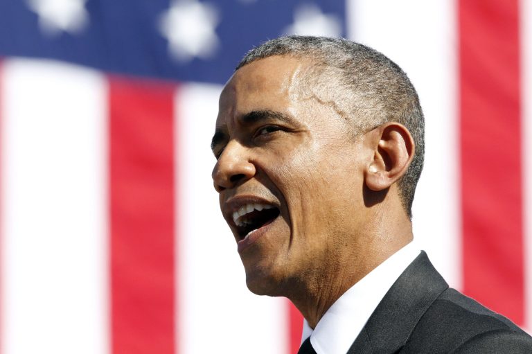 President Obama was asked about Hillary Clinton's secret emails during his trip to Selma, Ala. (AP Photo)