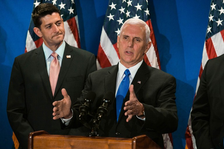 Indiana Gov. Mike Pence, a former congressman from the Hoosier State, told reporters at Republican National Committee headquarters that his return to Washington and meeting with the House Republican conference was 