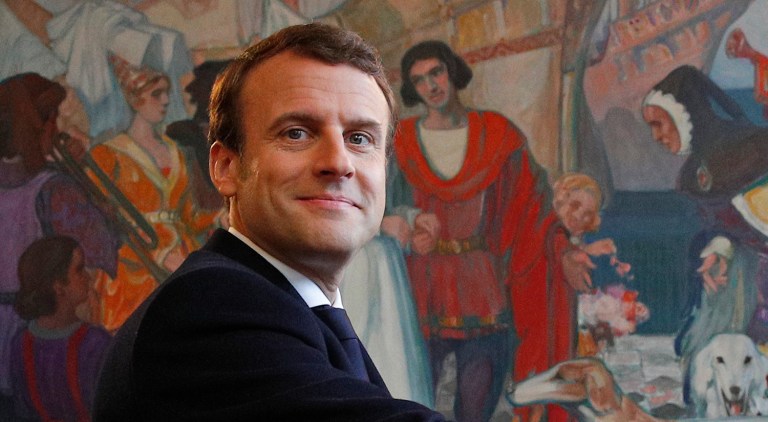 French independent centrist presidential candidate Emmanuel Macron casts his ballot in the presidential runoff election in Le Touquet, France, Sunday, May 7, 2017. (AP Photo/Christophe Ena, POOL)
