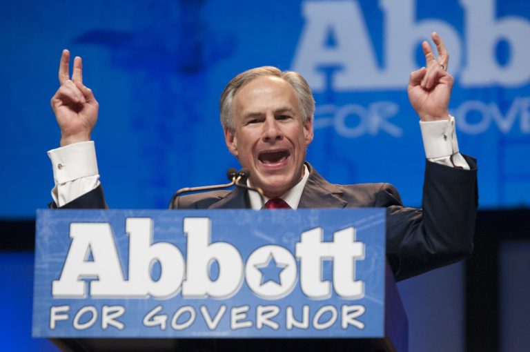 Texas Attorney General and Republican gubernatorial nominee Greg Abbott delivered what he called his Bicentennial Blueprint to the delegates of the Texas GOP Convention in Fort Worth, Texas Friday June 6, 2014..(AP Photo/Rex C. Curry)