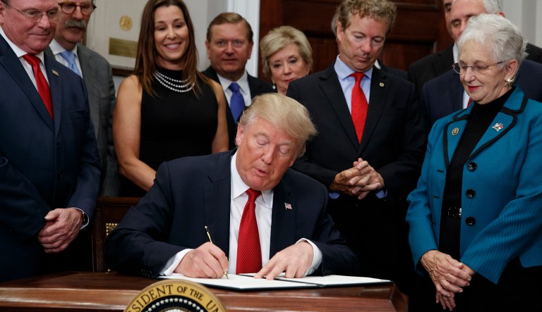 President Trump issued an executive order on Thursday to allow Americans to purchase more affordable insurance plans by loosening certain requirements that were built into Obamacare. (AP Photo/Evan Vucci)
