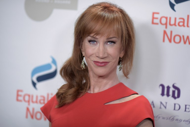 The comedian said she was 'merely mocking the Mocker in Chief' with her controversial image of the president. (Photo by Richard Shotwell/Invision/AP)