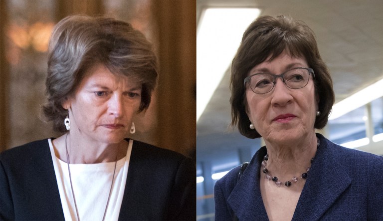 Digital ads by pro-Obamacare groups attack Sens. Lisa Murkowski and Susan Collins for voting in favor of the Republican tax bill that passed shortly after midnight on Wednesday would zero out penalties for Obamacare's individual mandate. (AP Photos)