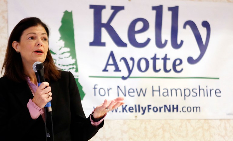 New Hampshire Sen. Kelly Ayotte announced Friday that her campaign raised $3.3 million during the third fundraising quarter. (AP Photo/Jim Cole)
