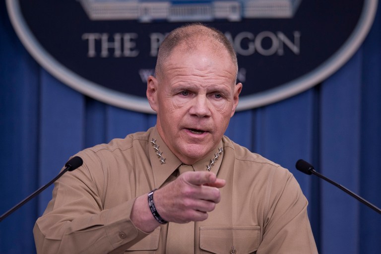 Marine Corps Commandant Gen. Robert Neller said past scandals led the service to focus heavily on sexual assault prevention and response efforts, but that it had never specifically addressed proper behavior online. (AP Photo/Cliff Owen)