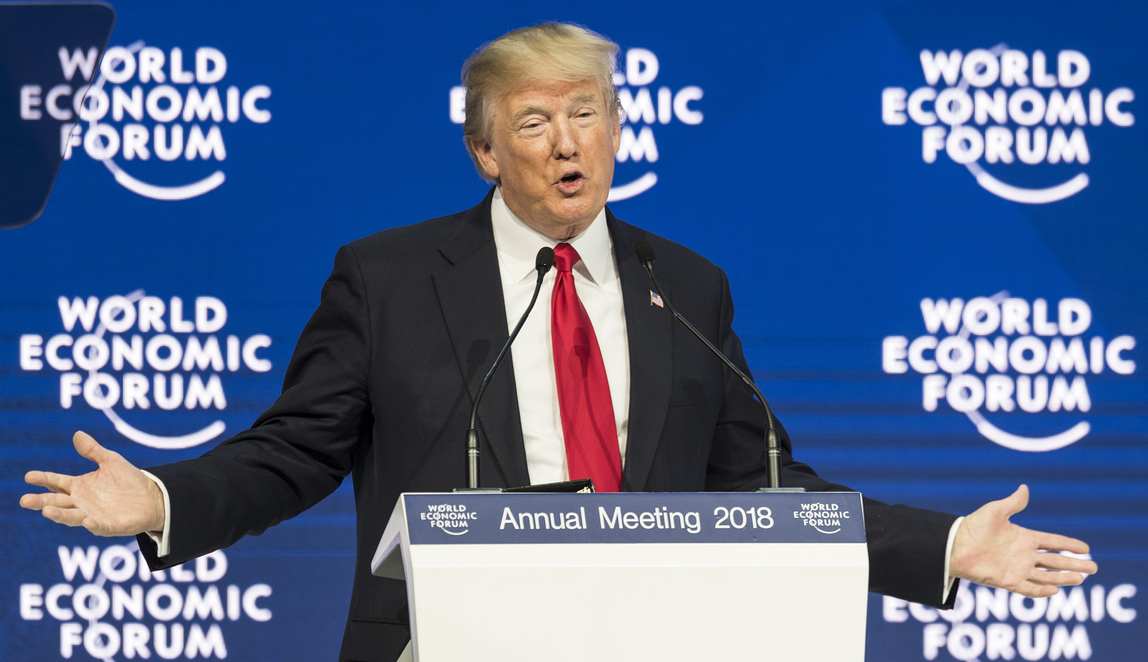 Trump in Davos pledges to be ‘cheerleader’ for America