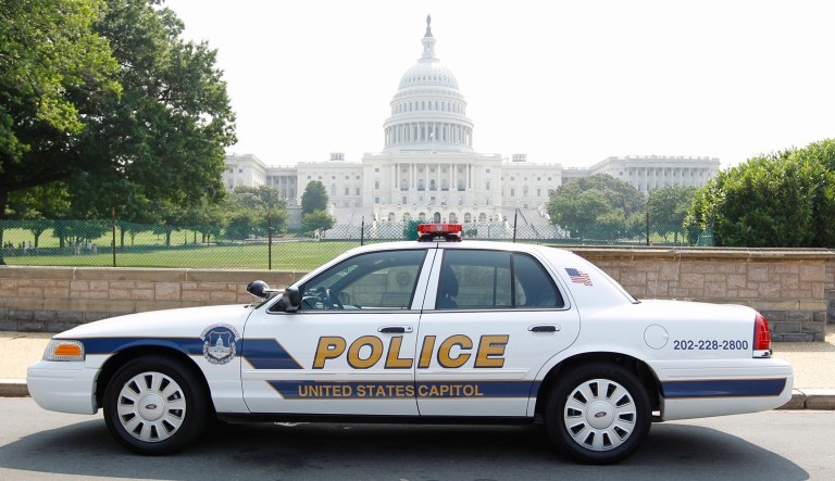 A newly designed Capitol police car is seen on Capitol Hill in Washington, Friday, June 10, 2011.