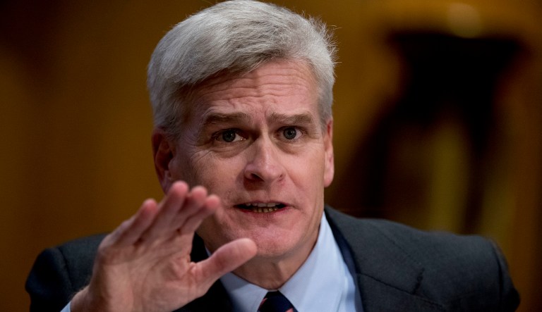 Sen. Bill Cassidy, R-La., speaks during a Senate Finance Committee hearing to consider the Graham-Cassidy healthcare proposal, on Capitol Hill, Monday, Sept. 25, 2017, in Washington.
