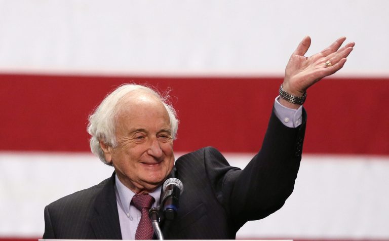 In a photo from Oct. 10, 2014, Congressman Sander Levin, D-Mich., is seen during a campaign rally in Detroit. 