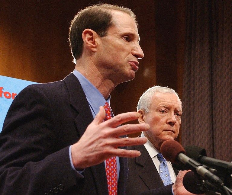 Senator Ron Wyden, D-Ore., left, and Sen. Orrin Hatch, R-Utah., have launched bipartisan working groups to build support for tax reform amid dim expectations for a compromise on overhauling the outdated U.S. tax code. (AP Photo)
