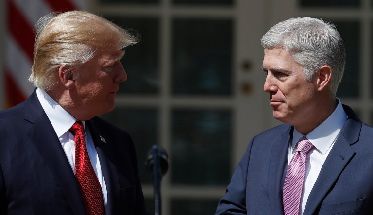 President Trump is expected to attend a formal ceremony on Capitol Hill for Supreme Court Justice Neil Gorsuch next Thursday, according to a report. (AP Photo/Carolyn Kaster)