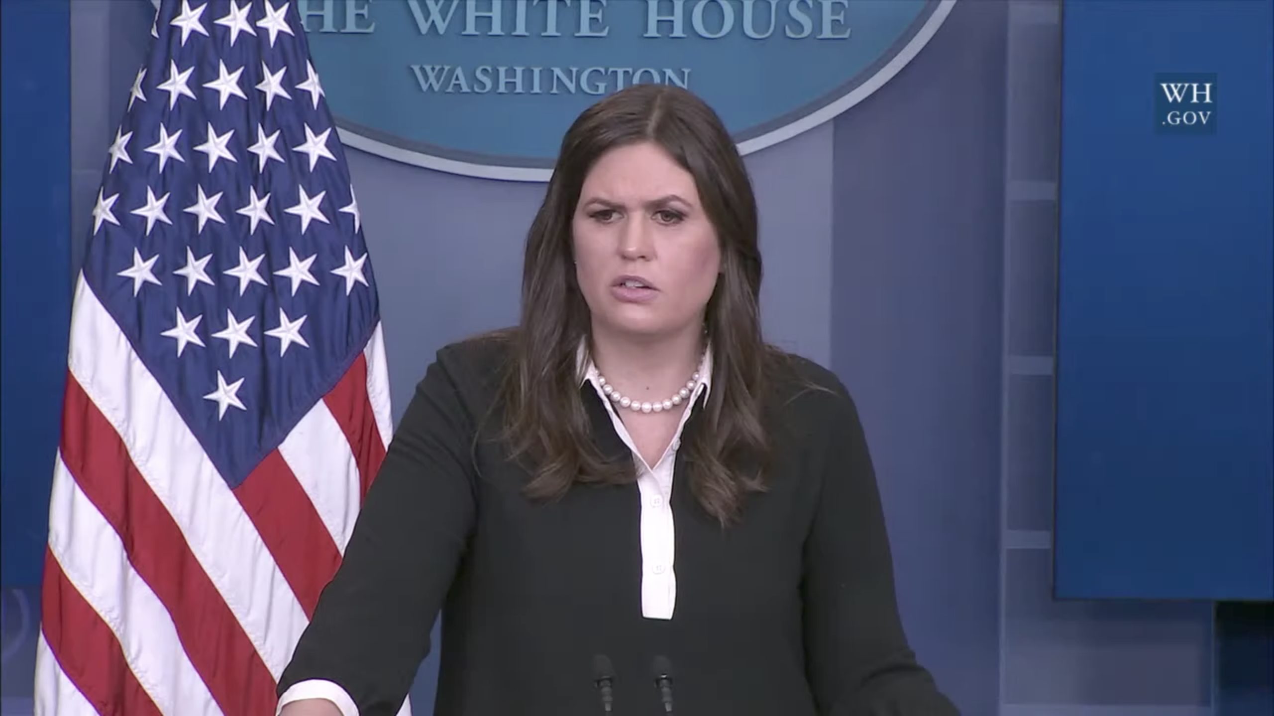 Sarah Sanders asked how she’ll explain Trump tweets to her children