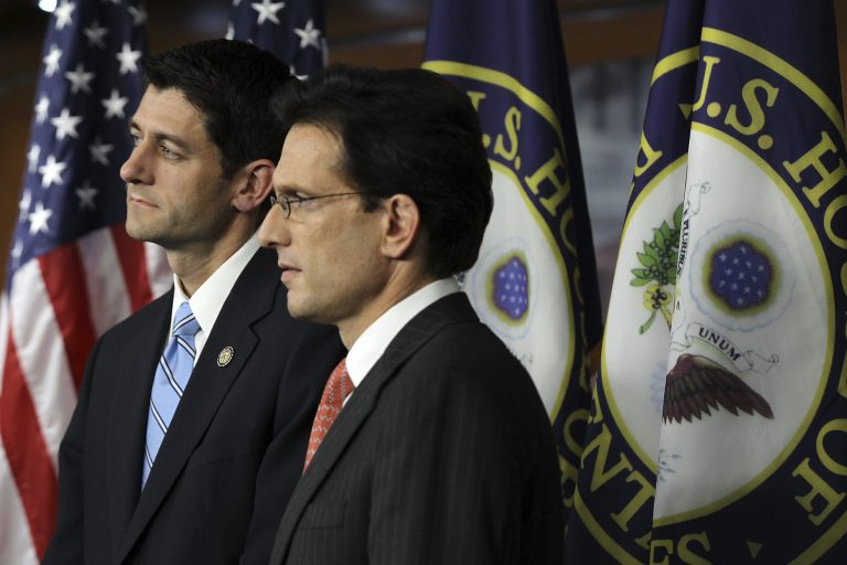 House Majority Leader Eric Cantor, right, and House Budget Committee Chairman Paul Ryan, R-Wis., are part of a congressional delegation toÃÂ Japan, South Korea and ChinaÃÂ this week. (Photo by Alex Wong/Getty Images file)