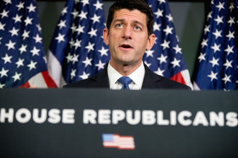 House Speaker Paul Ryan of Wis. let Republicans try to scale back language reauthorizing the Export-Import Bank on Wednesday, but the votes weren't there.Â (AP Photo/Andrew Harnik)