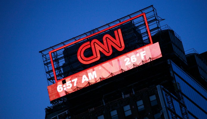 A billboard for CNN is shown Monday, Feb. 1, 2010 in New York.