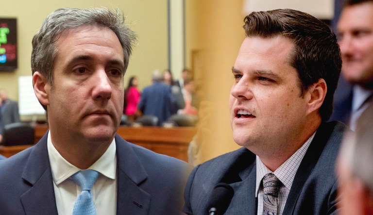Michael Cohen and Matt Gaetz are seen.